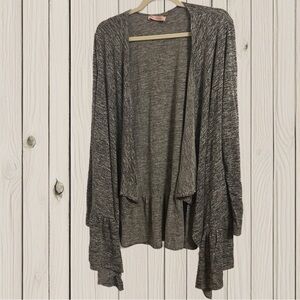 Heather Gray Ruffle Cardigan